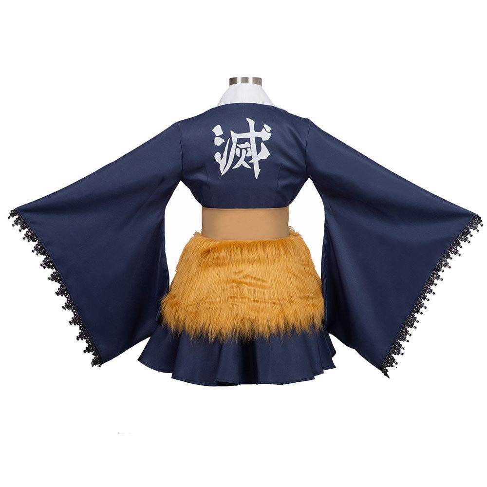 Hashibira Inosuke Maid Dress Outfits Halloween Carnival Suit Cosplay Costume - Ecosfun