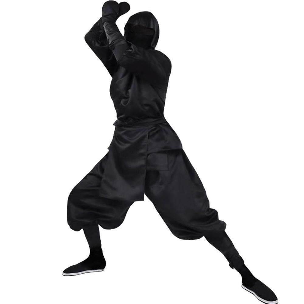 Japanese Ninja Bushido Cosplay Costume with Hood Socks Halloween Outfit Set Dress Up For Men - Ecosfun