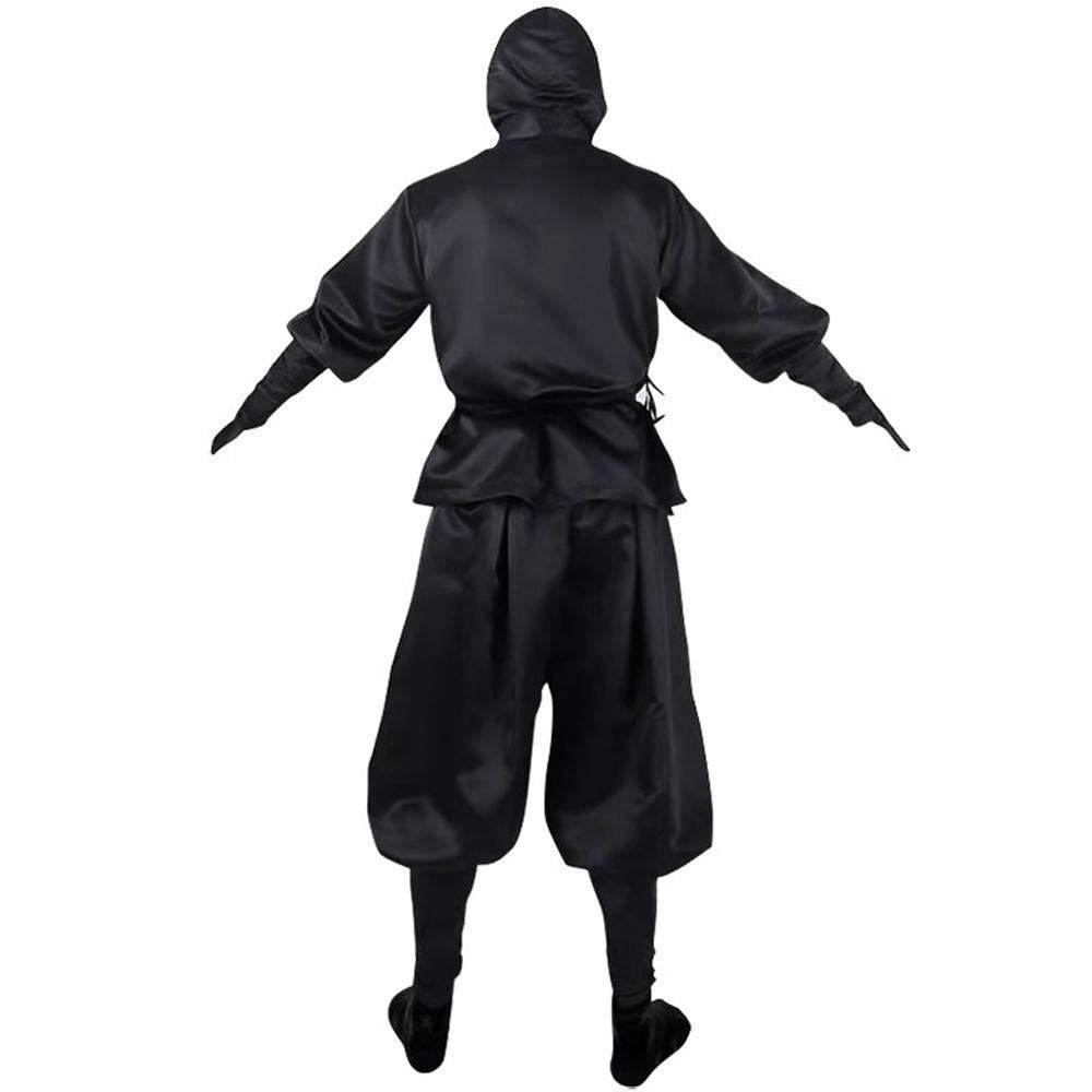 Japanese Ninja Bushido Cosplay Costume with Hood Socks Halloween Outfit Set Dress Up For Men - Ecosfun