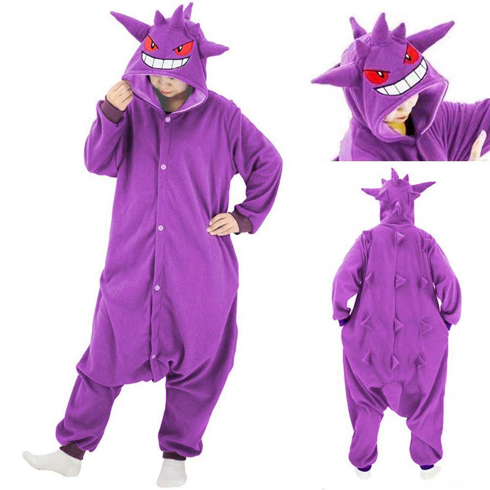 Gengar Kigurumi Onesies Anime Pokemon Pajamas Pyjamas Halloween Costume - Ecosfun