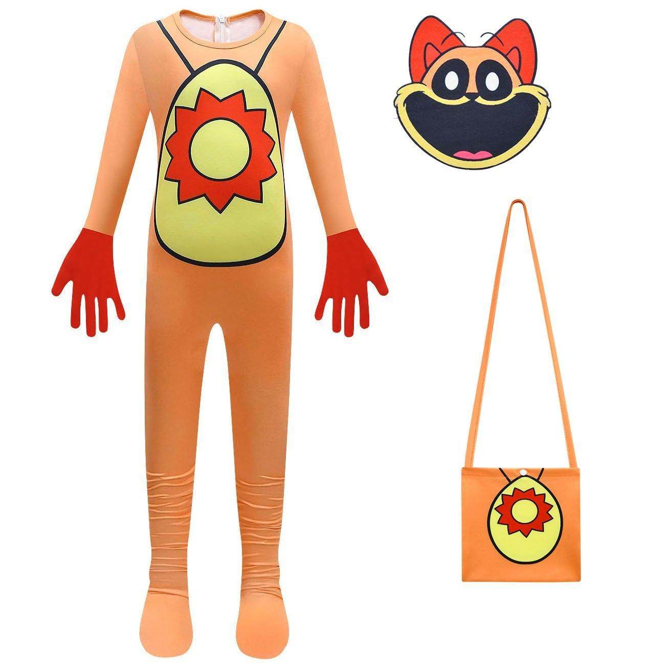 Kids' Smiling Critters Horror Jumpsuit Scary Animal Role Play Costume with Bag - Ecosfun