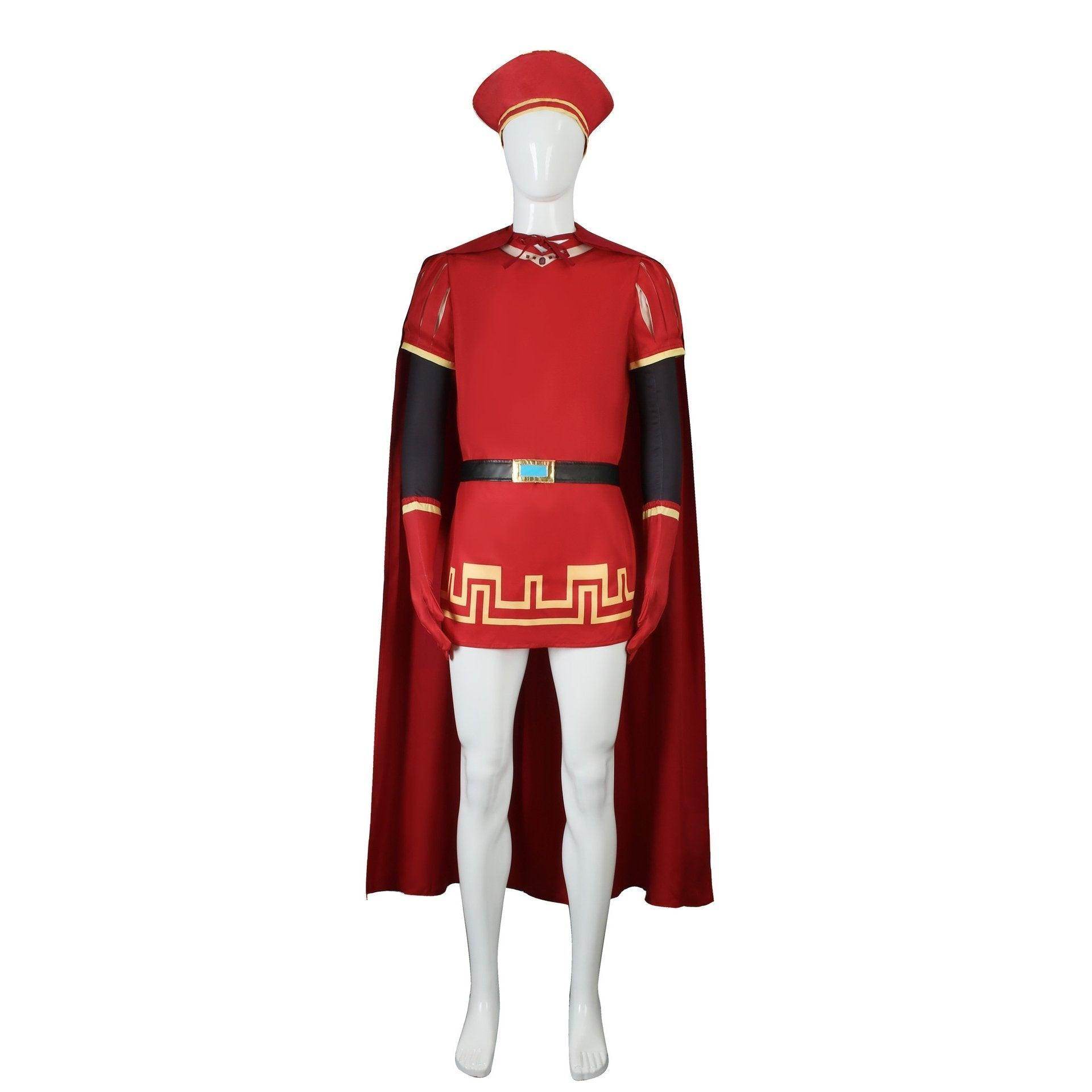 Lord Farquaad Halloween Cosplay Costume Shrek Red Robe Cape - Ecosfun