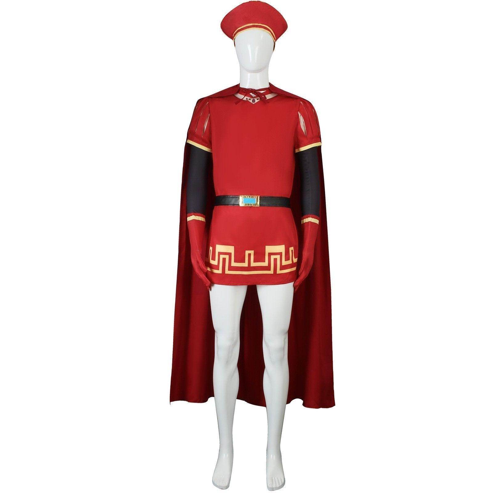Lord Farquaad Halloween Cosplay Costume Shrek Red Robe Cape - Ecosfun