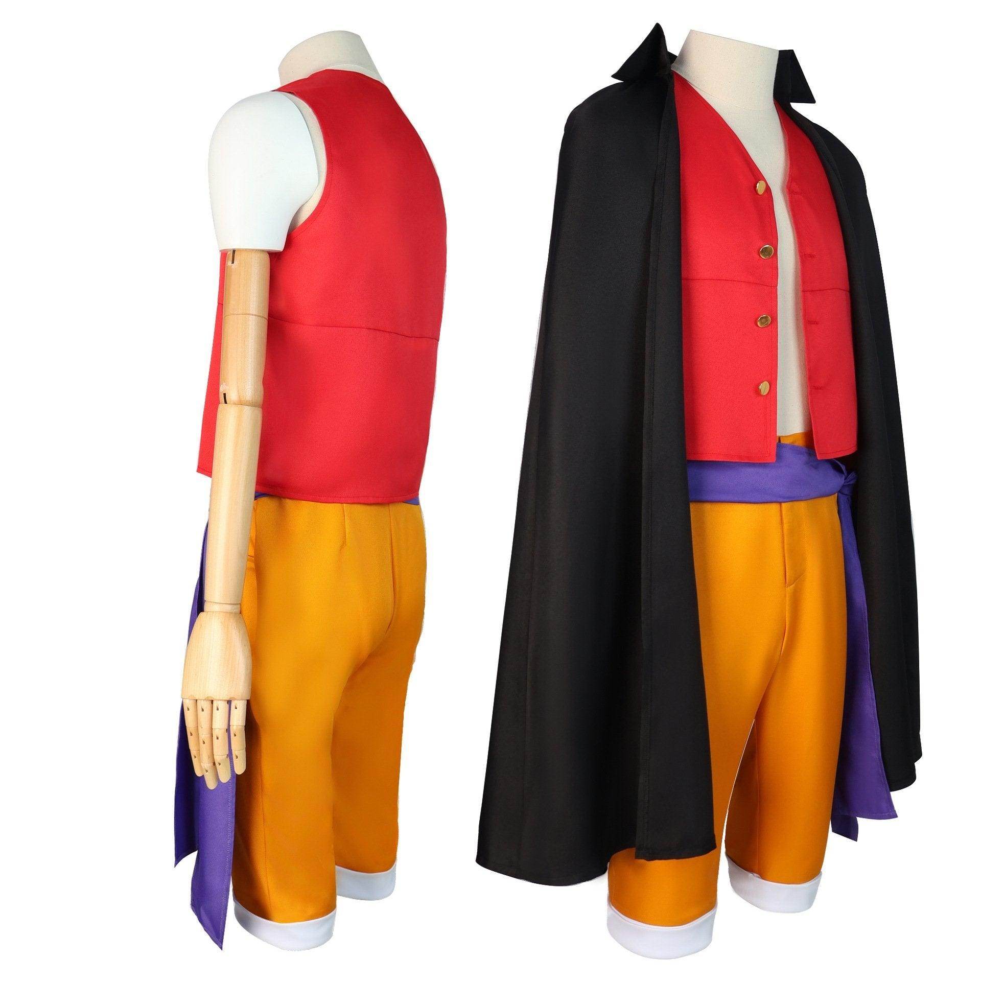 one picece luffy costume Anime Cosplay with straw hat Whole Set - Ecosfun