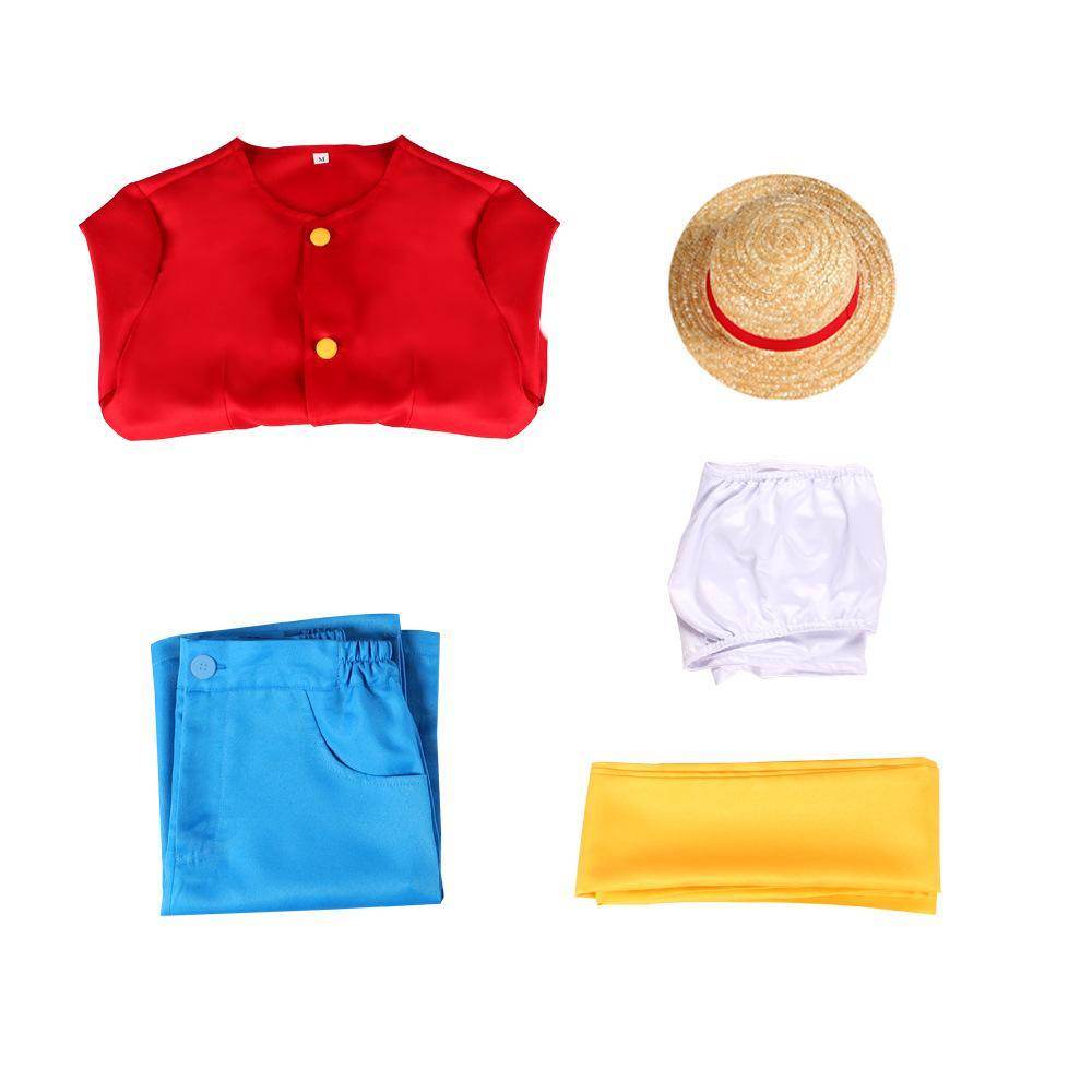 One Piece Wano Country Anime Monkey D. Luffy Costume Party Carnival Cosplay Full Set - Ecosfun