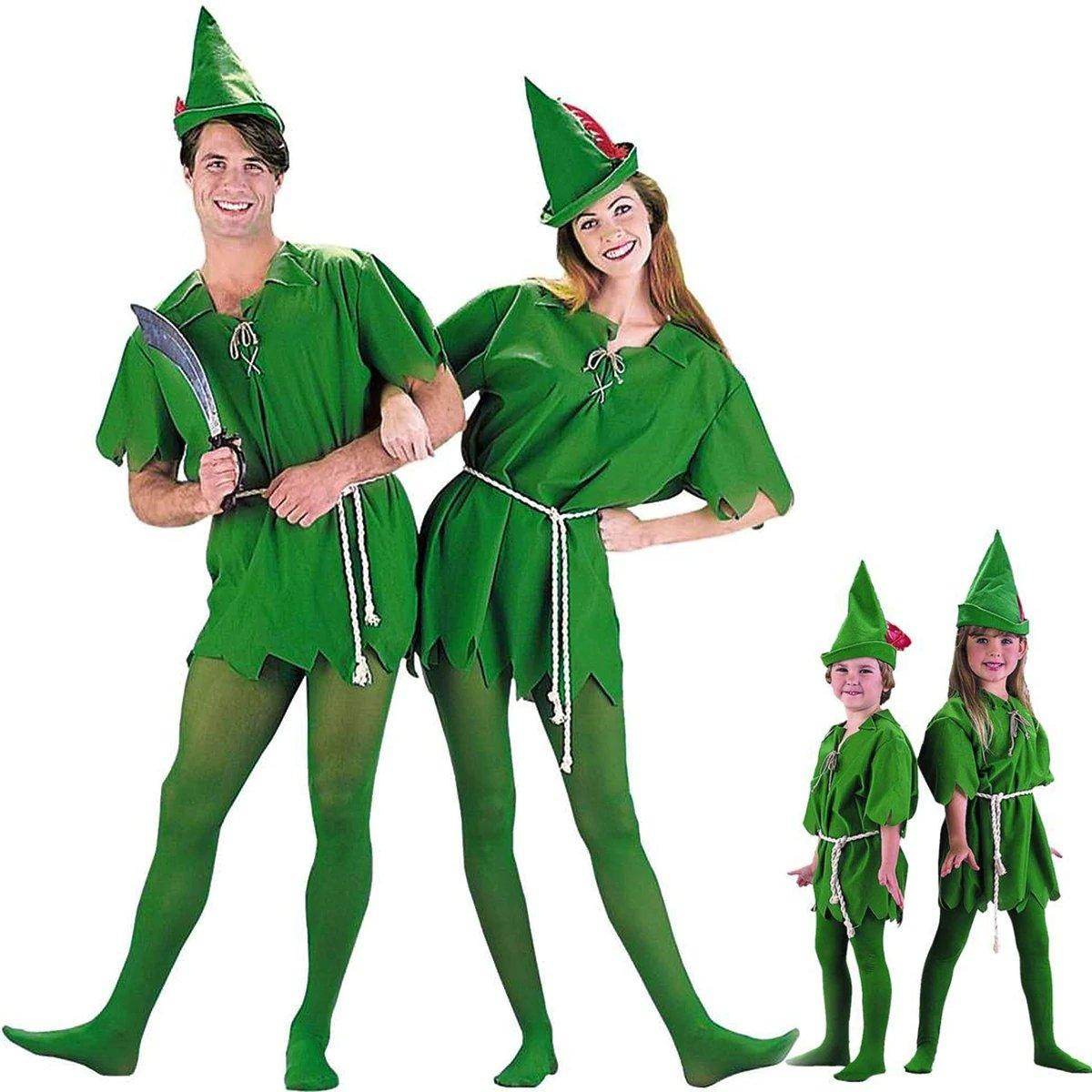 Peter Pan Robin Hood Storybook Adult Kid Dress Up Party Green Costume - Ecosfun