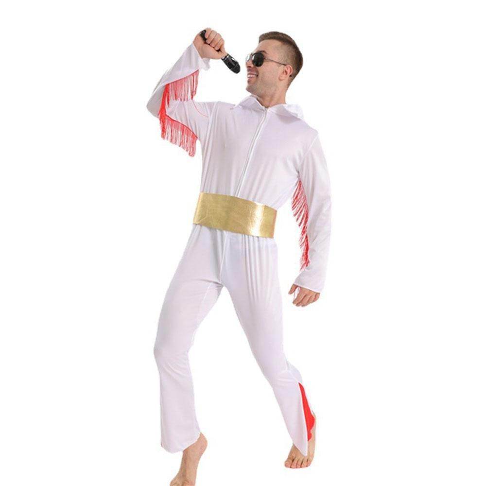 Singer Elvis Presley 80s Costume Outfits Vintage Carnival Masquerade Halloween for Men - Ecosfun