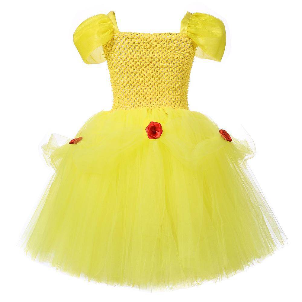 Snow White Princess Costume Kids Girls Cosplay Party Tutu Cake Dress Halloween Outfit - Ecosfun