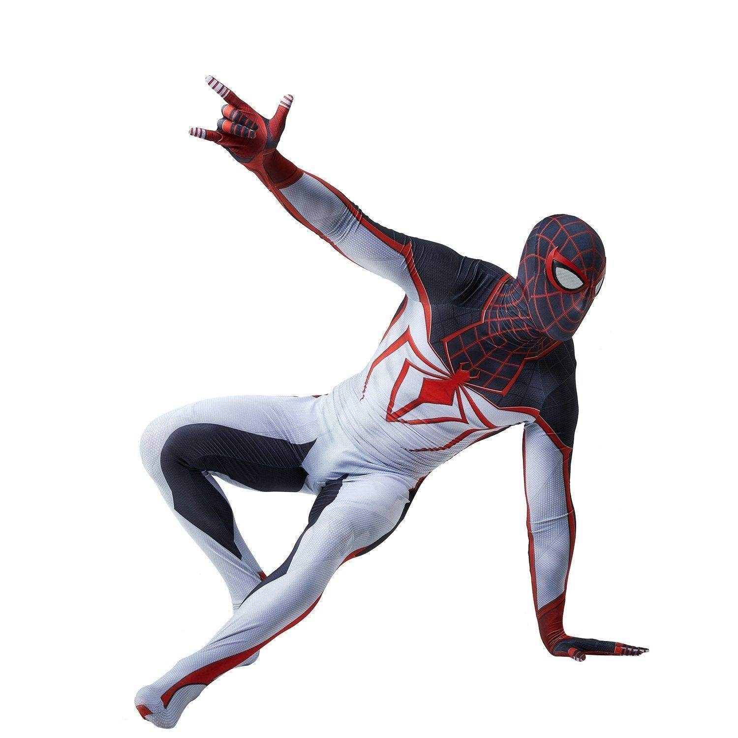 Spider-Man PS5 Game Miles Morales Tight Jumpsuit Costume for Adults and Kids - Ecosfun