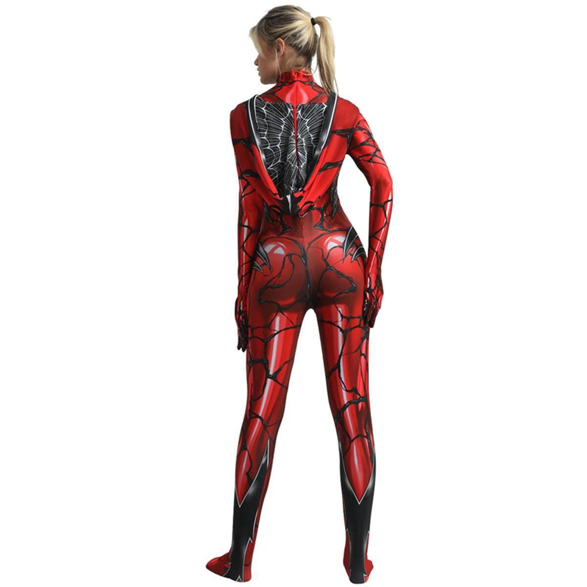 Spider-Man Venom Spider-Gwen Stacy Jumpsuit Lady Carnage Hooded Cosplay Costume Halloween - Ecosfun