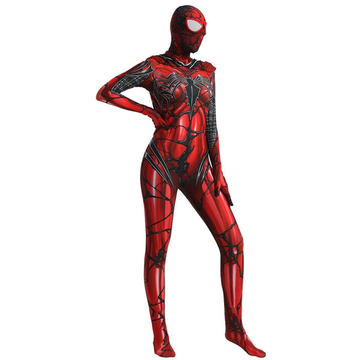 Spider-Man Venom Spider-Gwen Stacy Jumpsuit Lady Carnage Hooded Cosplay Costume Halloween - Ecosfun