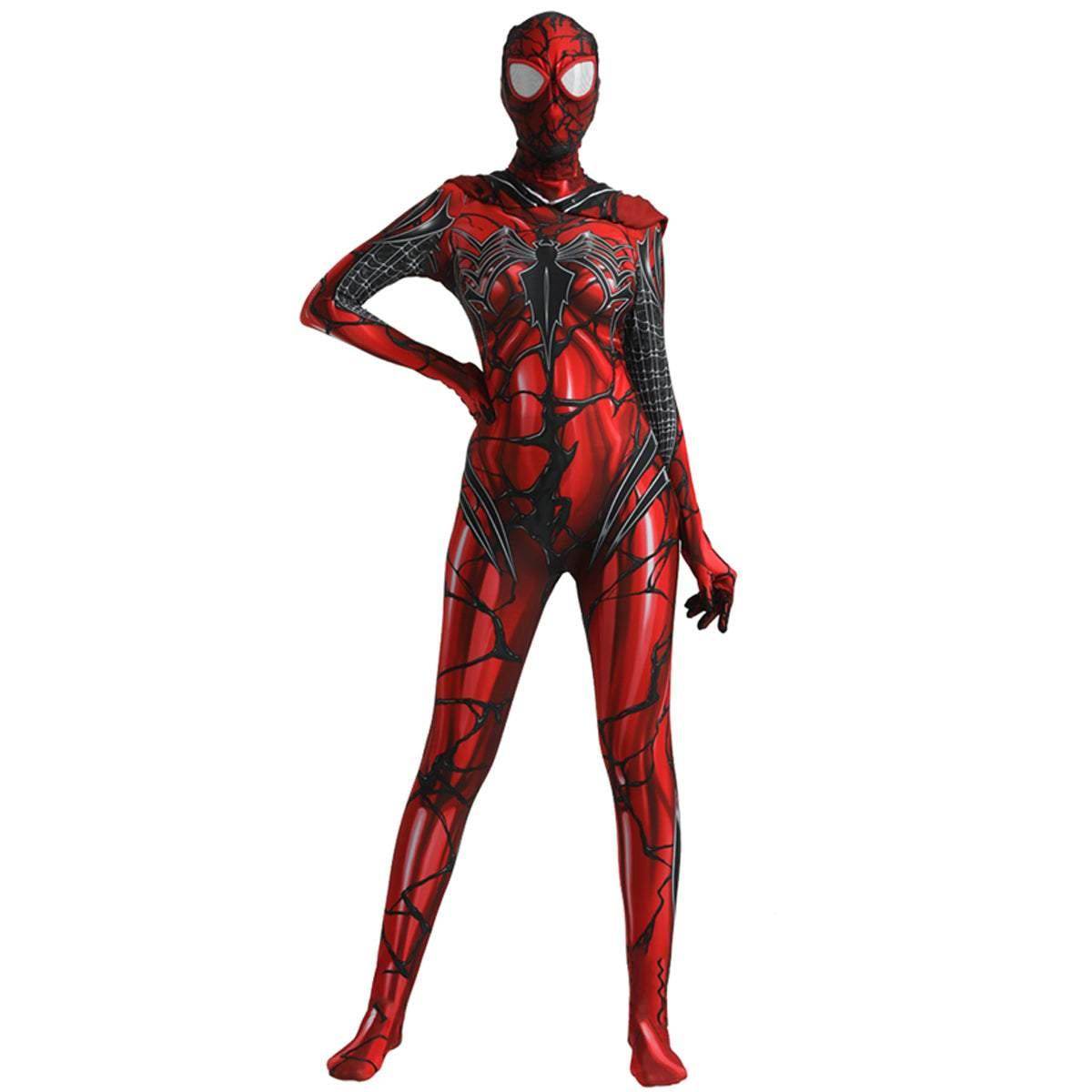 Spider-Man Venom Spider-Gwen Stacy Jumpsuit Lady Carnage Hooded Cosplay Costume Halloween - Ecosfun