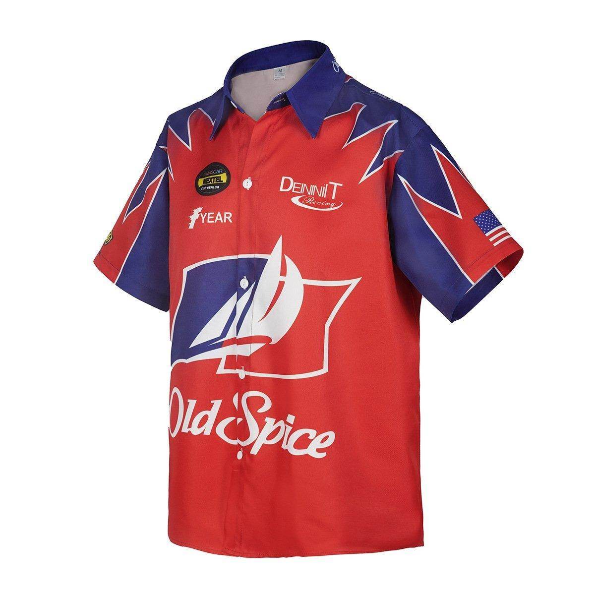 Talladega Nights Ricky Bobby Racing Shirt and Hat Set Men's Short Sleeve Casual Costume - Ecosfun