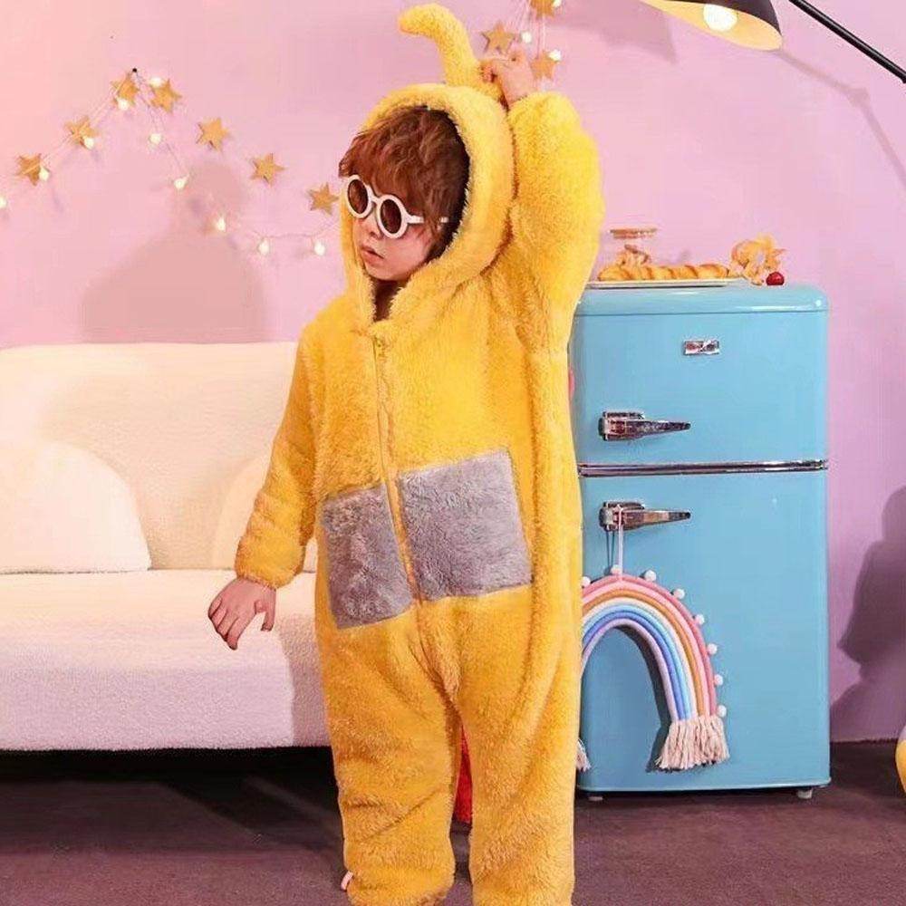 Teletubbies Tinky Winky Dipsy Po Laa-Laa Coral Fleece Onesies Pajamas for Adults Kids - Ecosfun