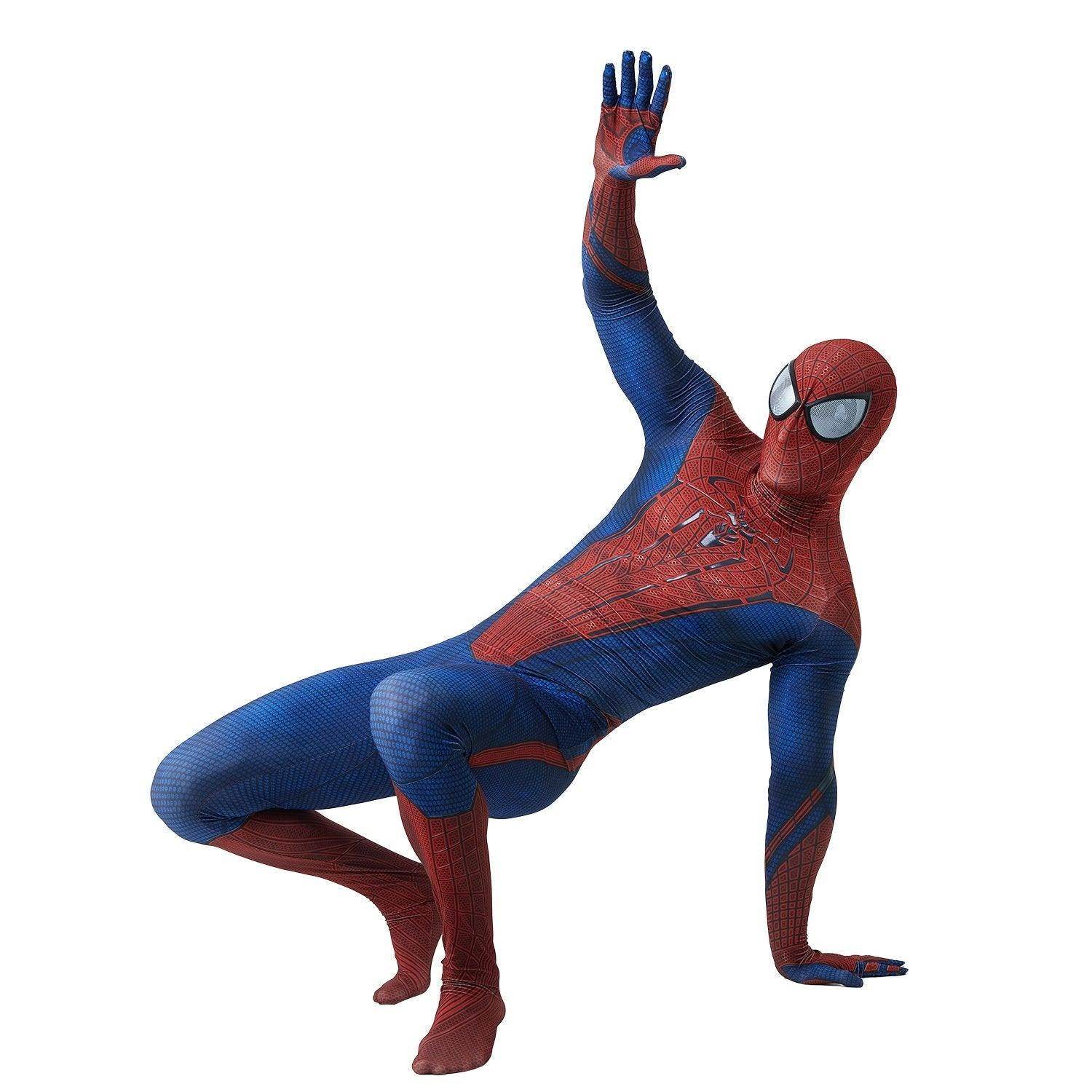The Amazing Spider-Man Peter Parker Cosplay Costume with Black Eyes - Ecosfun