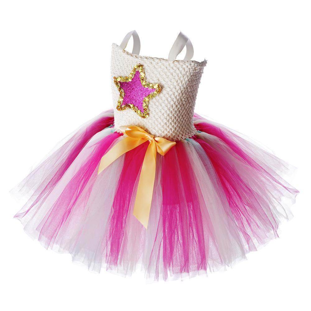 Trolls Girls gown Princess Poppy dress Birthday party ball - Ecosfun