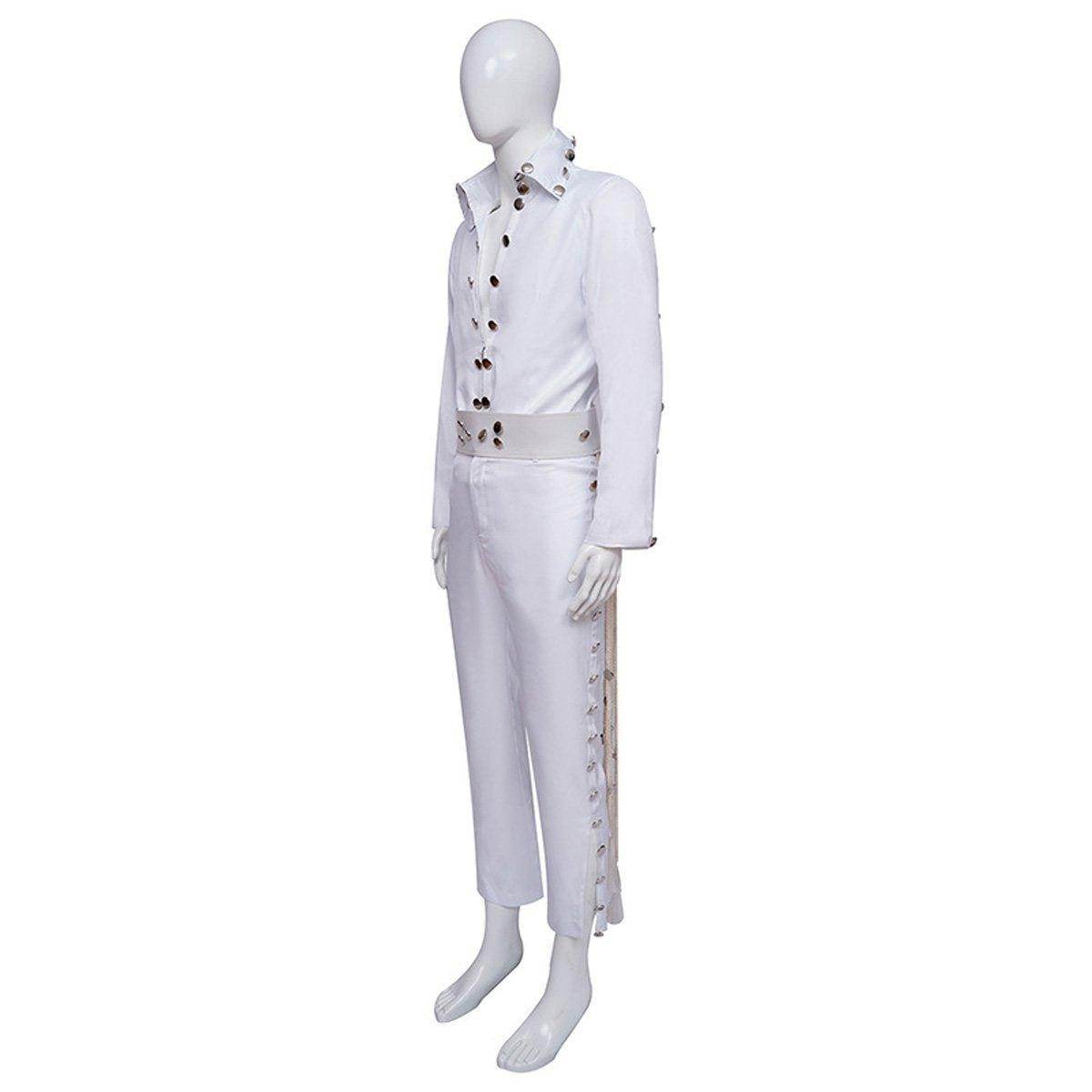 White Elvis Presley Cosplay Costume Halloween Carnival Suit For Adults - Ecosfun