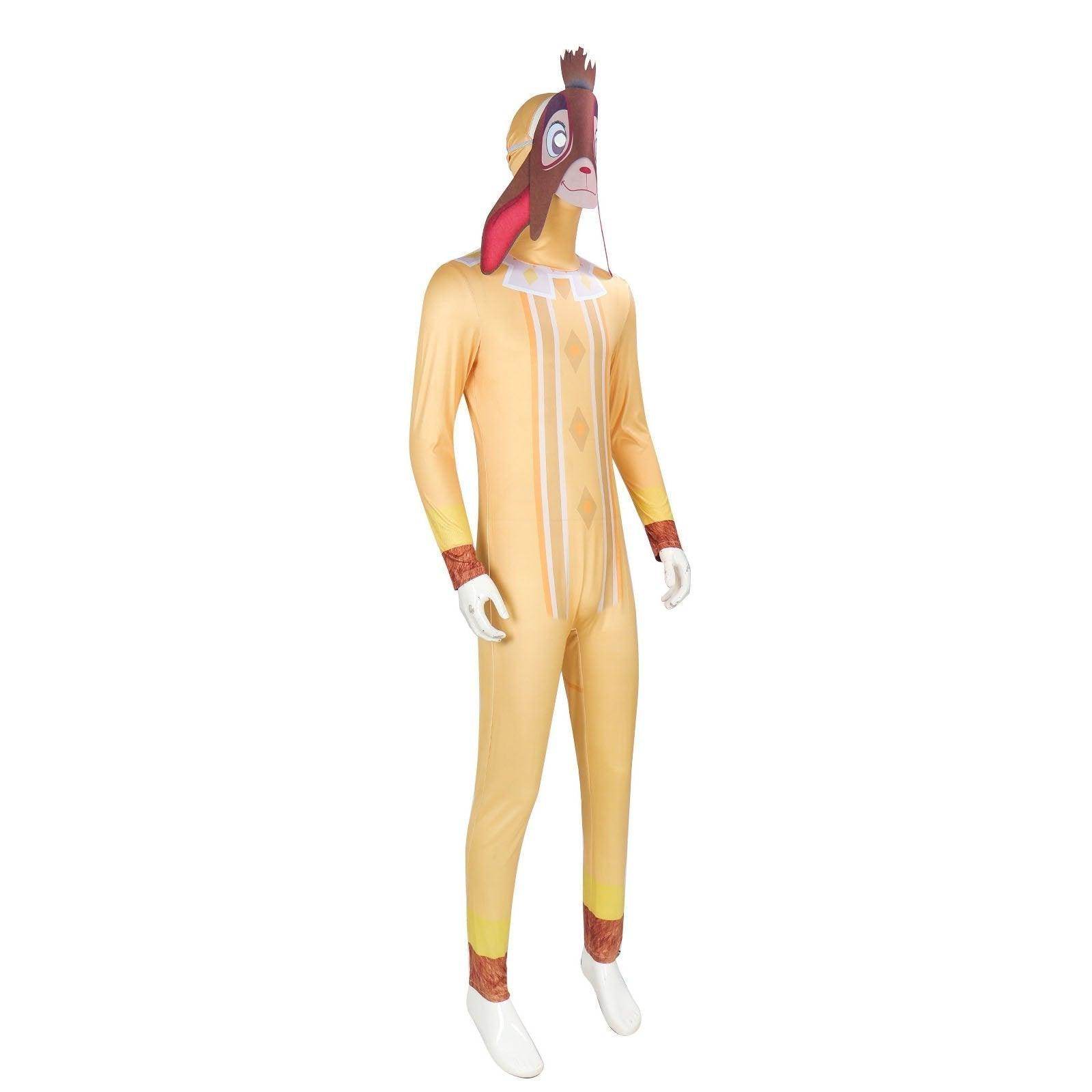 Wish Asha Valentino Cosplay Costume Adult Sheep Jumpsuit with Mask - Ecosfun
