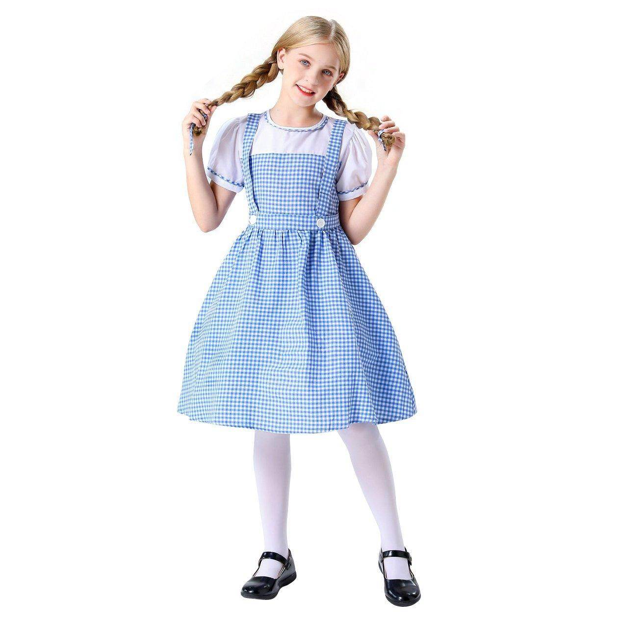 Wizard of Oz Dorothy Costume Dress Maid Alice for Girls Women - Ecosfun