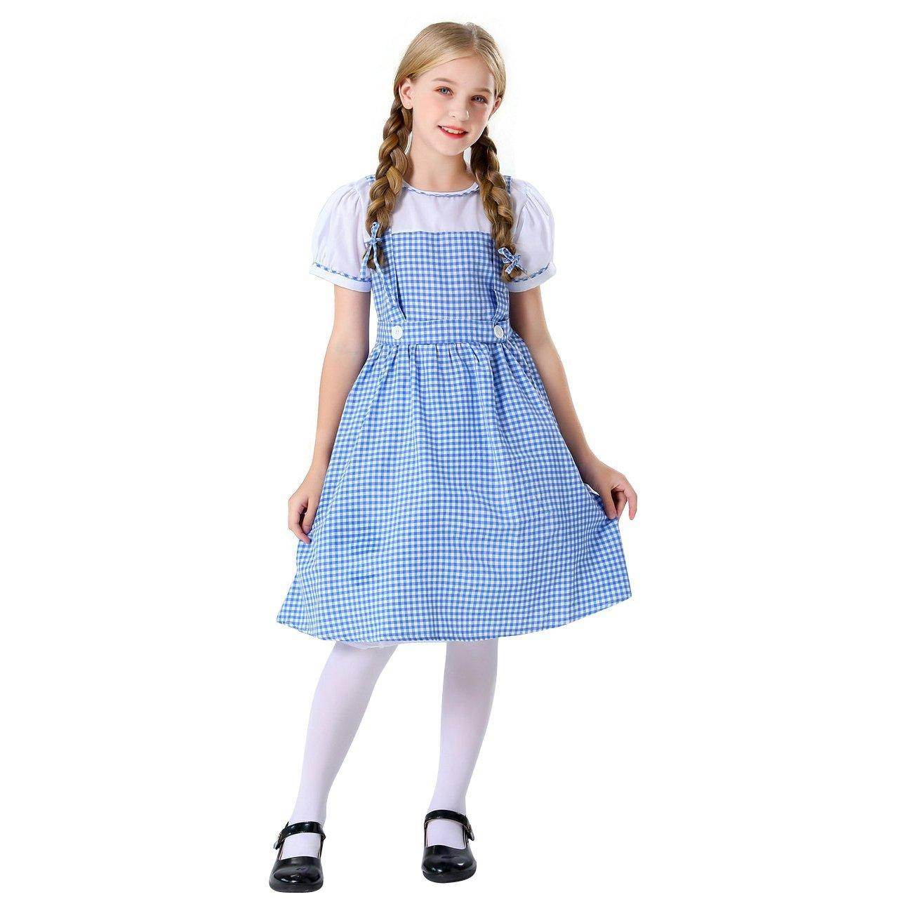 Wizard of Oz Dorothy Costume Dress Maid Alice for Girls Women - Ecosfun