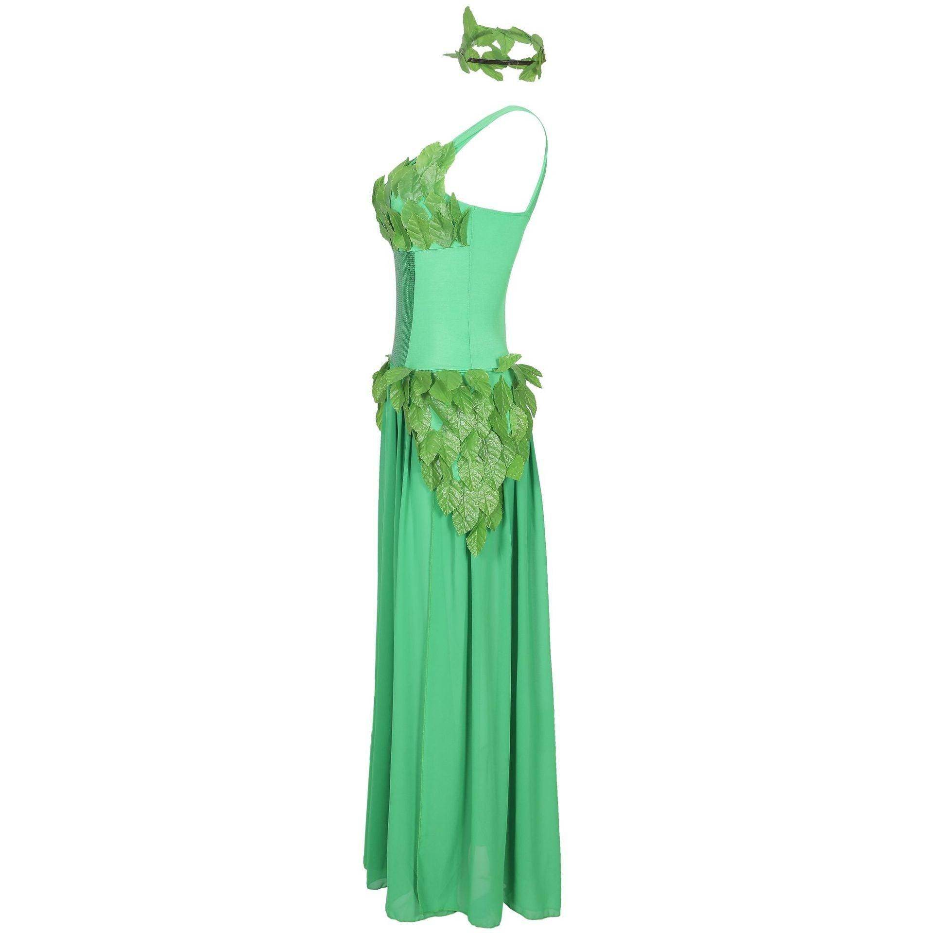 Women's Deuxe Poison lvy Costume long dress Halloween - Ecosfun