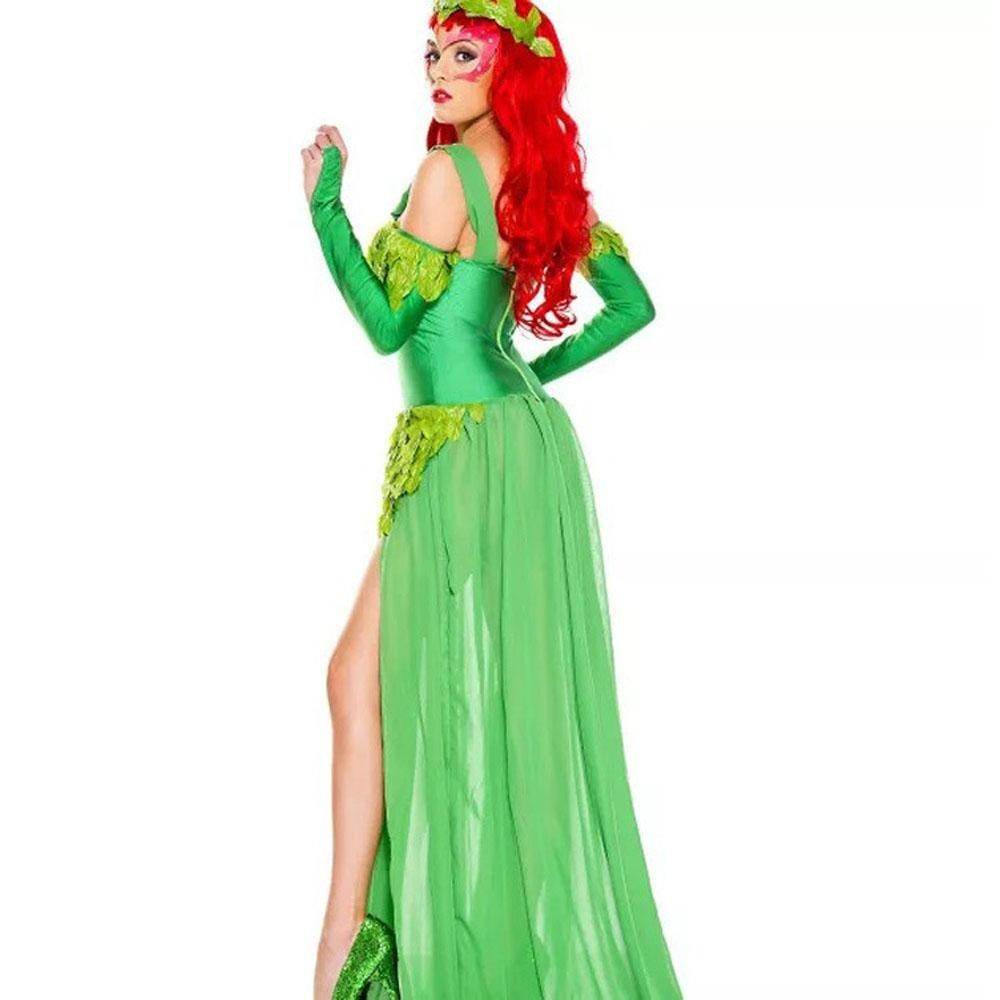 Women's Deuxe Poison lvy Costume long dress Halloween - Ecosfun
