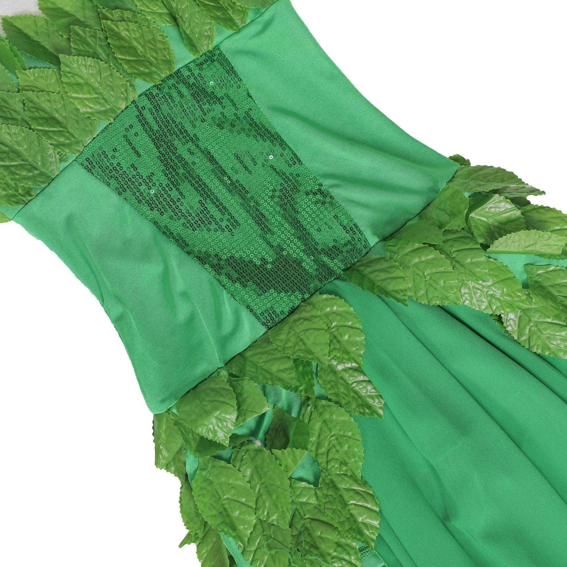 Women's Deuxe Poison lvy Costume long dress Halloween - Ecosfun