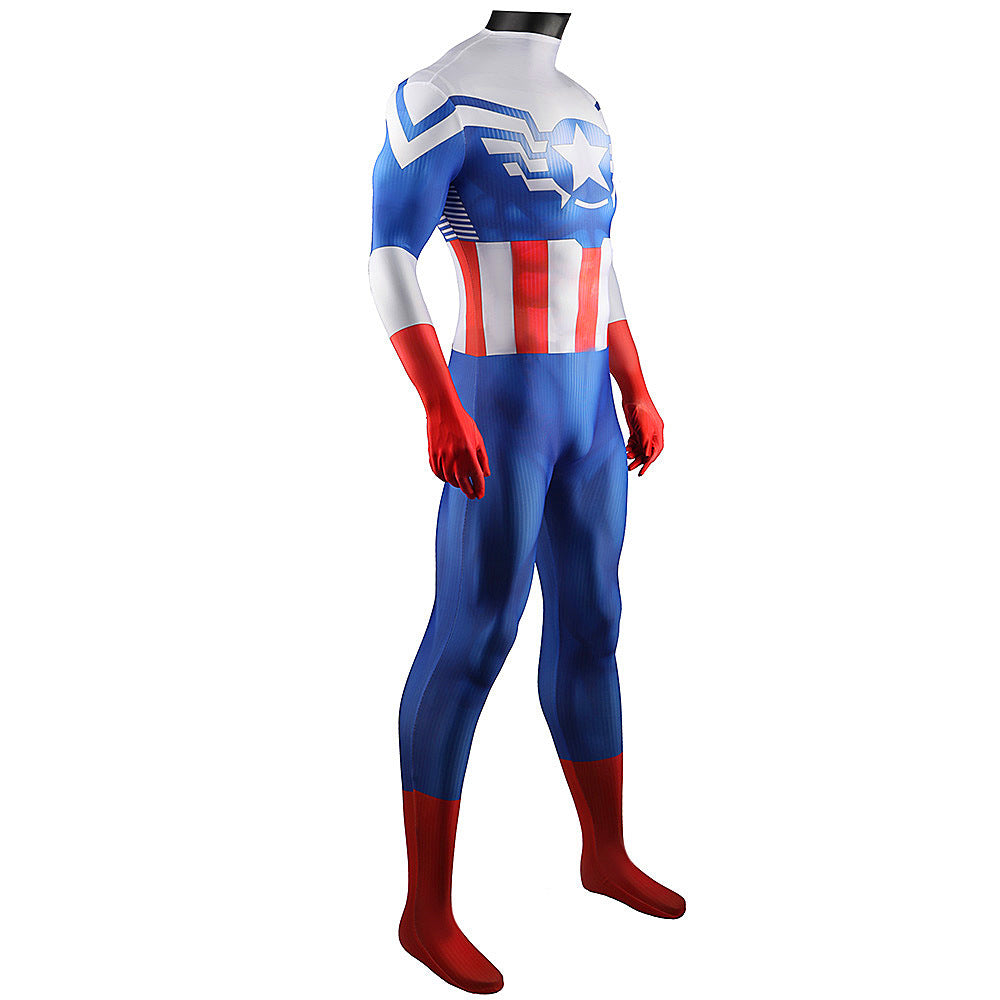Captain America Winter Soldier Cosplay Costume Jumpsuit Zentai Party Carnival