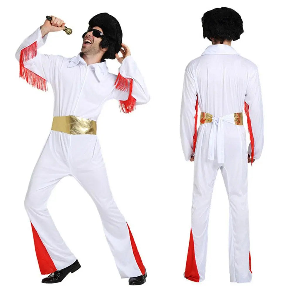 1970s Elvis Retro Costume 70s Costumes Jumpsuit|?PajmasBuy