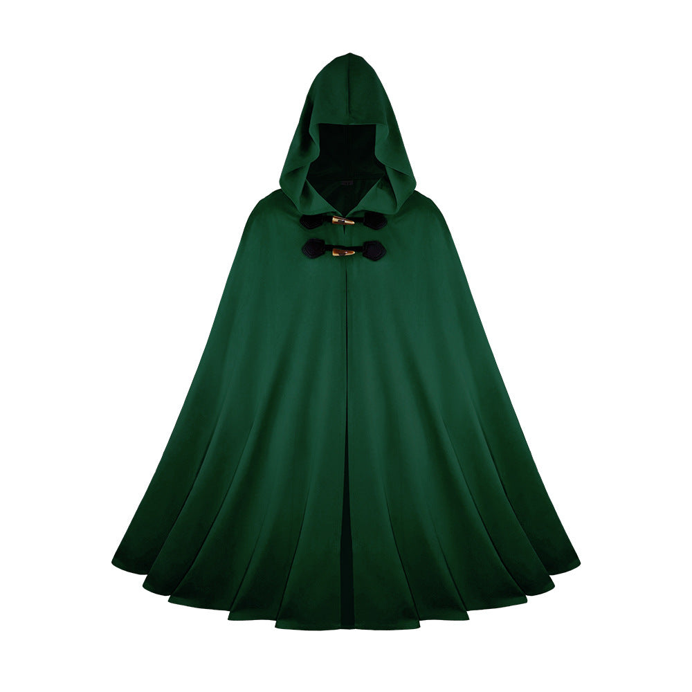 Medieval Suede Cape Halloween Retro Cloak Battle Warrior Role Play Cosplay Costume