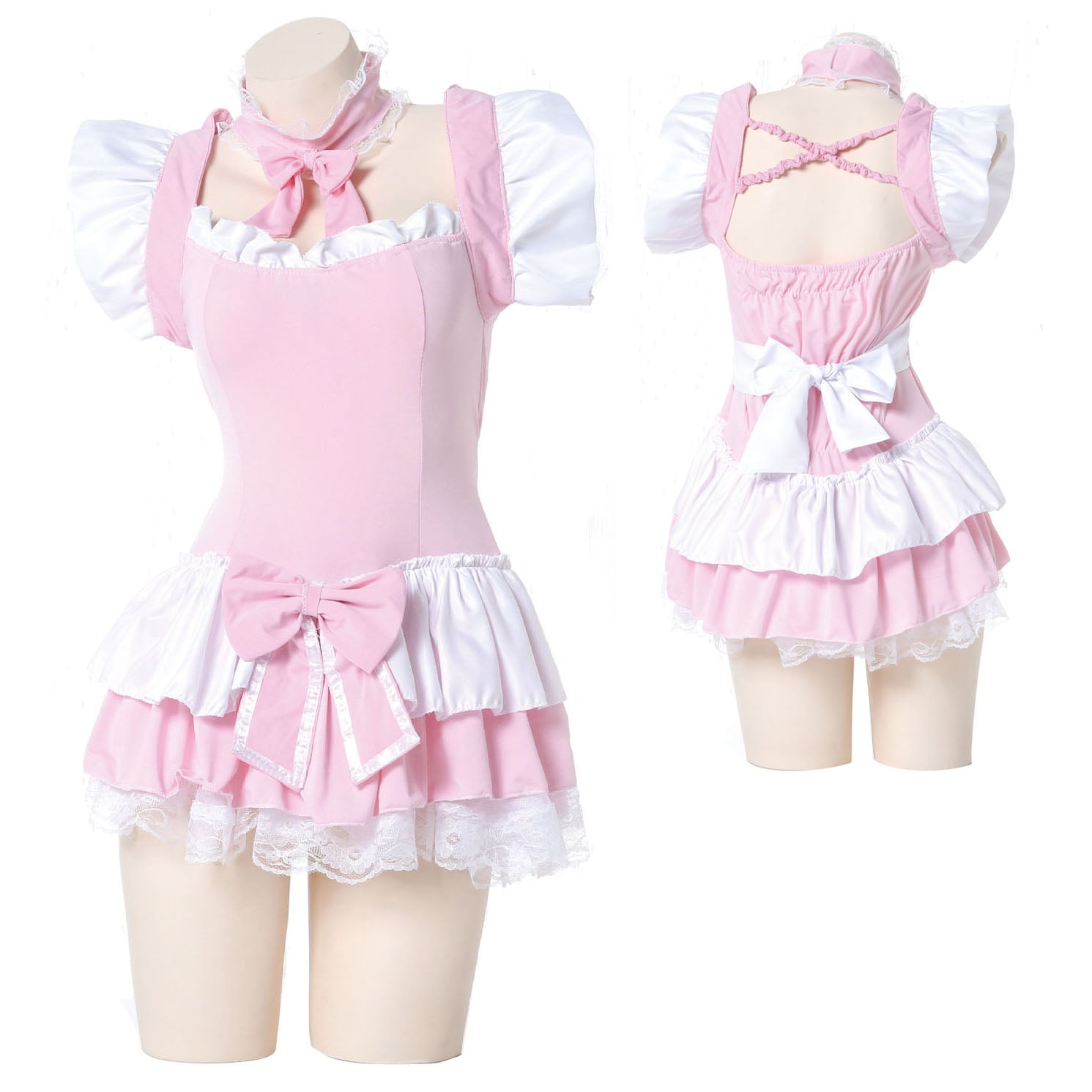 Pink Maid Uniform Role Play Sexy Performance Stage Costume