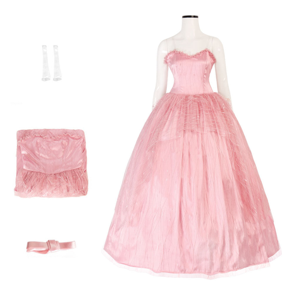 Wicked Glinda Women Pink Dress Outfit Carnival Halloween Cosplay Costume