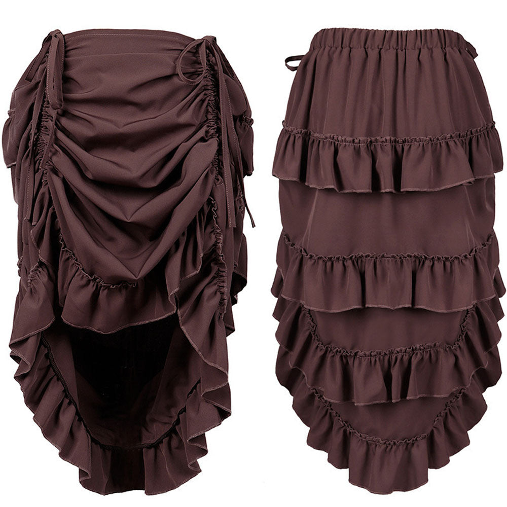 Medieval Women's Retro Style Drawstring Waist Dance Skirt Dress