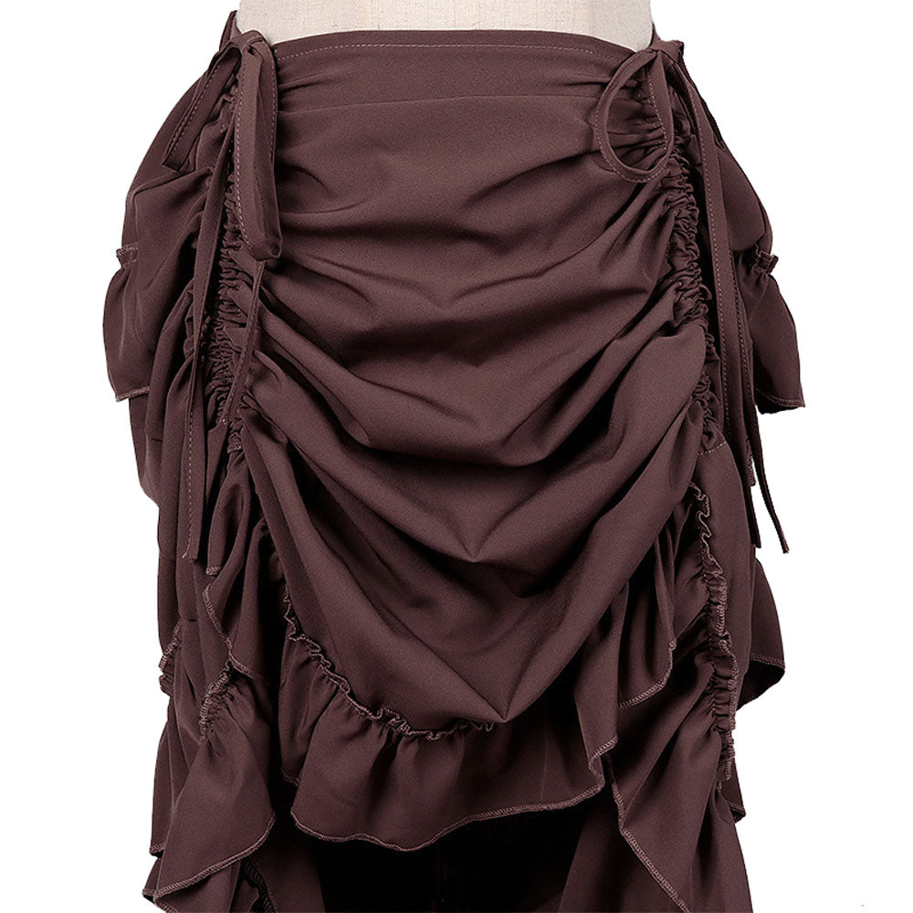 Medieval Women's Retro Style Drawstring Waist Dance Skirt Dress