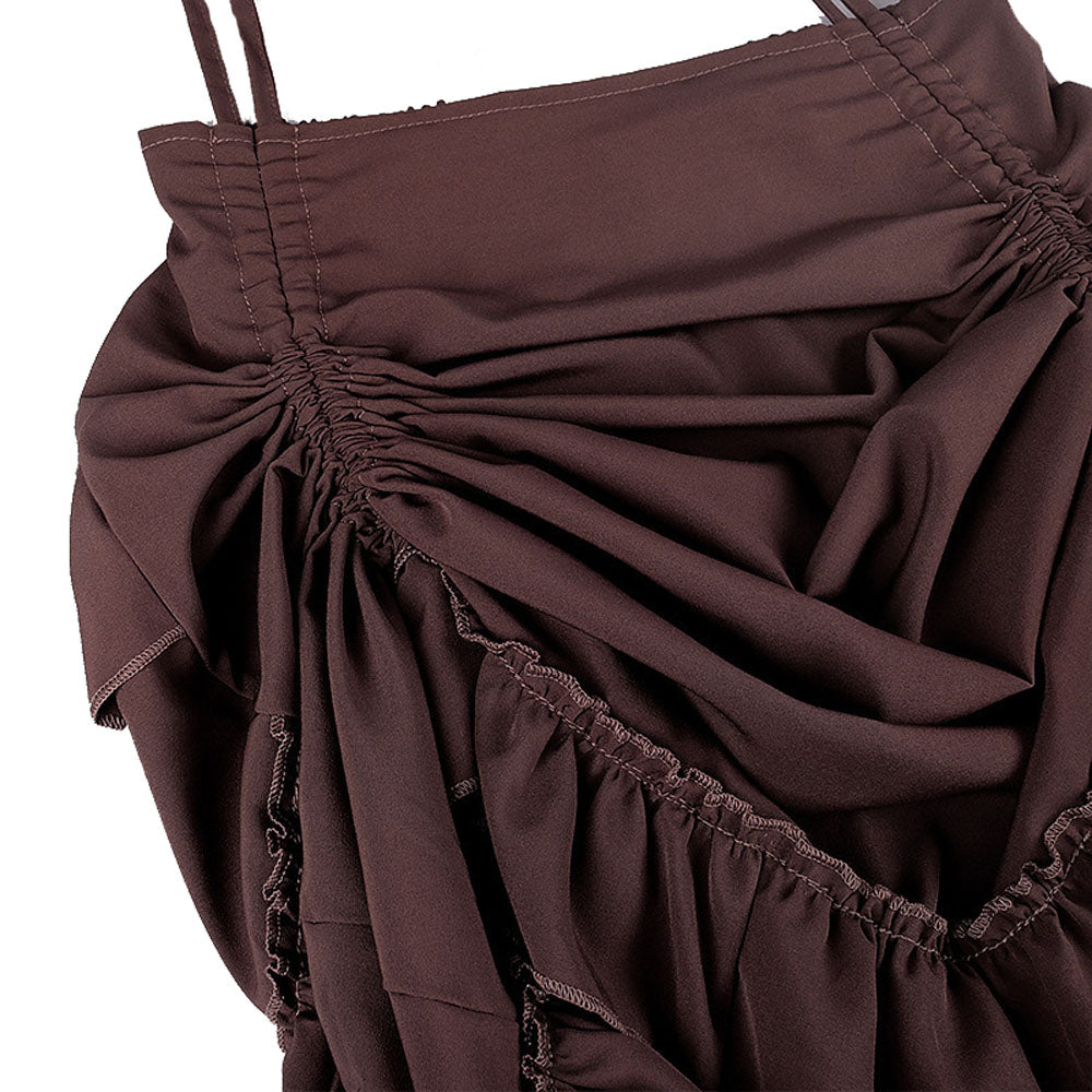 Medieval Women's Retro Style Drawstring Waist Dance Skirt Dress