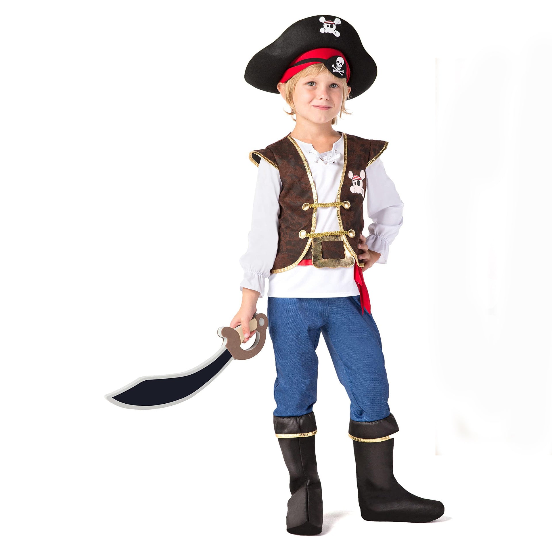 Halloween Kids Boys Girls Pirate Costume Set for Toddler Themed Party