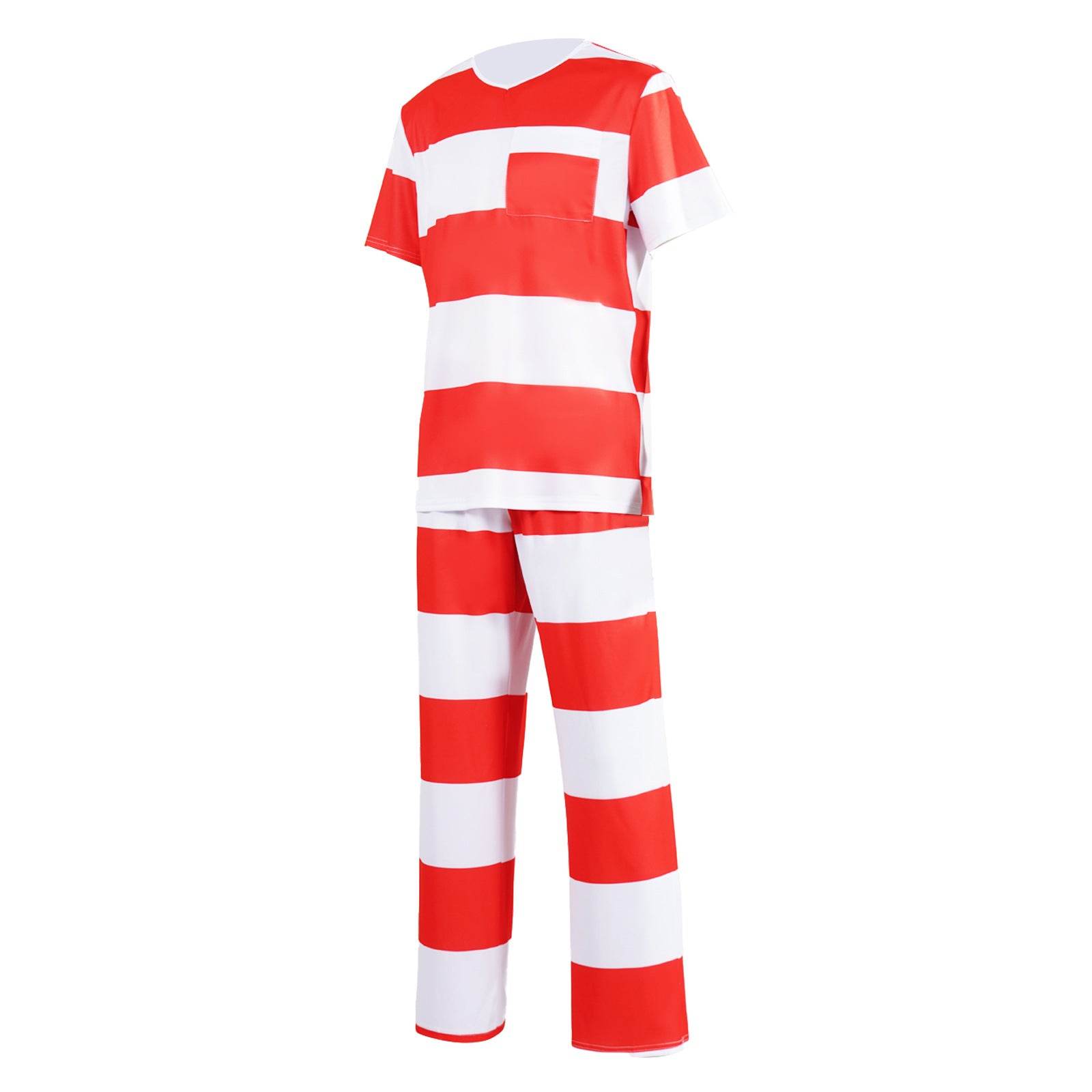 Halloween prison striped prisoner uniform role play adult costume