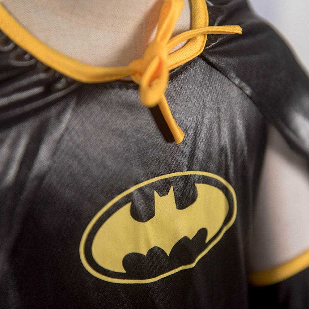 Black Bat man Costume Halloween For Kids Girl Full Set With Cape - Ecosfun