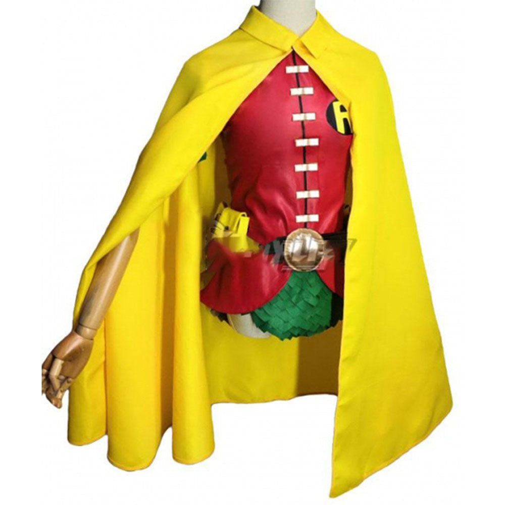 DC Teen Titans Robin Cosplay Anime Costume Halloween For Adult Full Set With Cape