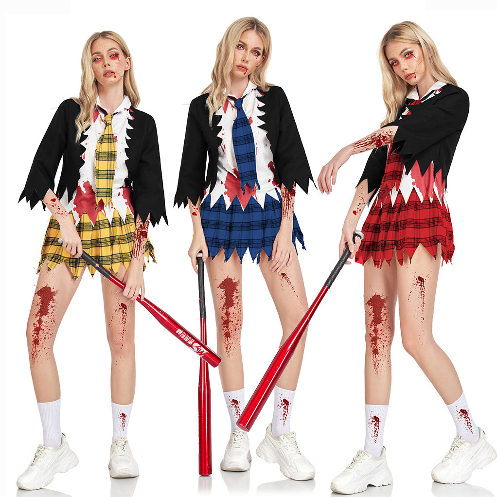College Vampire Outfit Horror Zombie Student Uniform Party Women Halloween