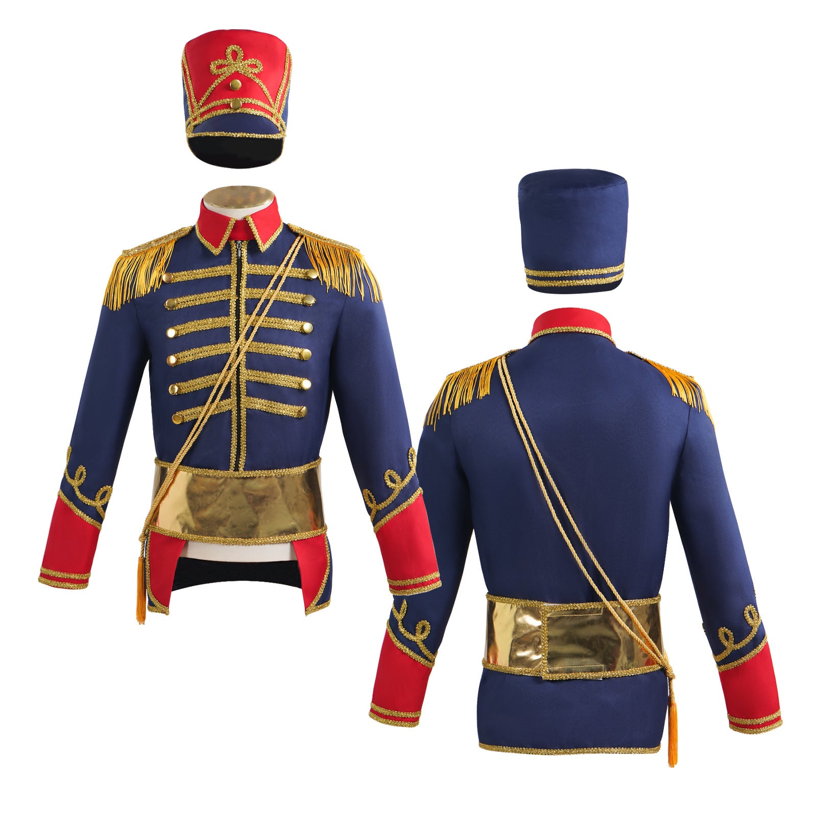 British Hussar Tunic Royal Prince Tailcoat Drummer Parade Costume Jacket Men Halloween