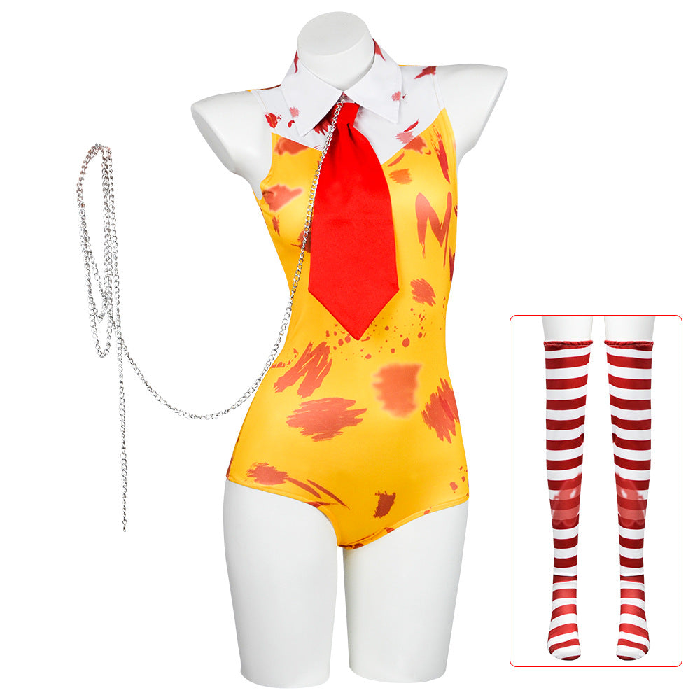 McDonald's Uncle Halloween Clown Costume Carnival Day Cosplay Jumpsuit Set Nightclub For Women Girl