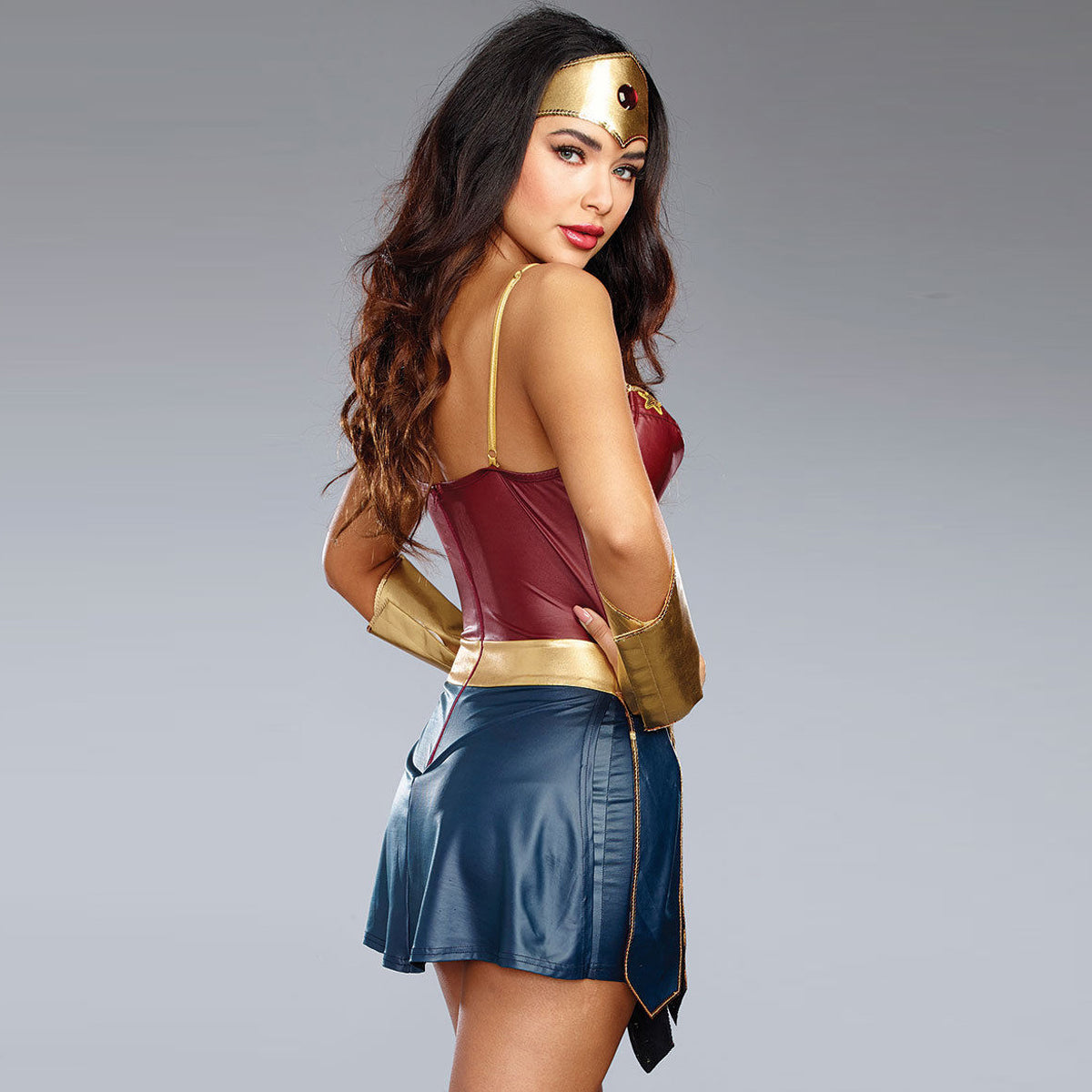 Deluxe Adults Ladies Wonder Woman Fancy Dress Halloween Superhero Costume