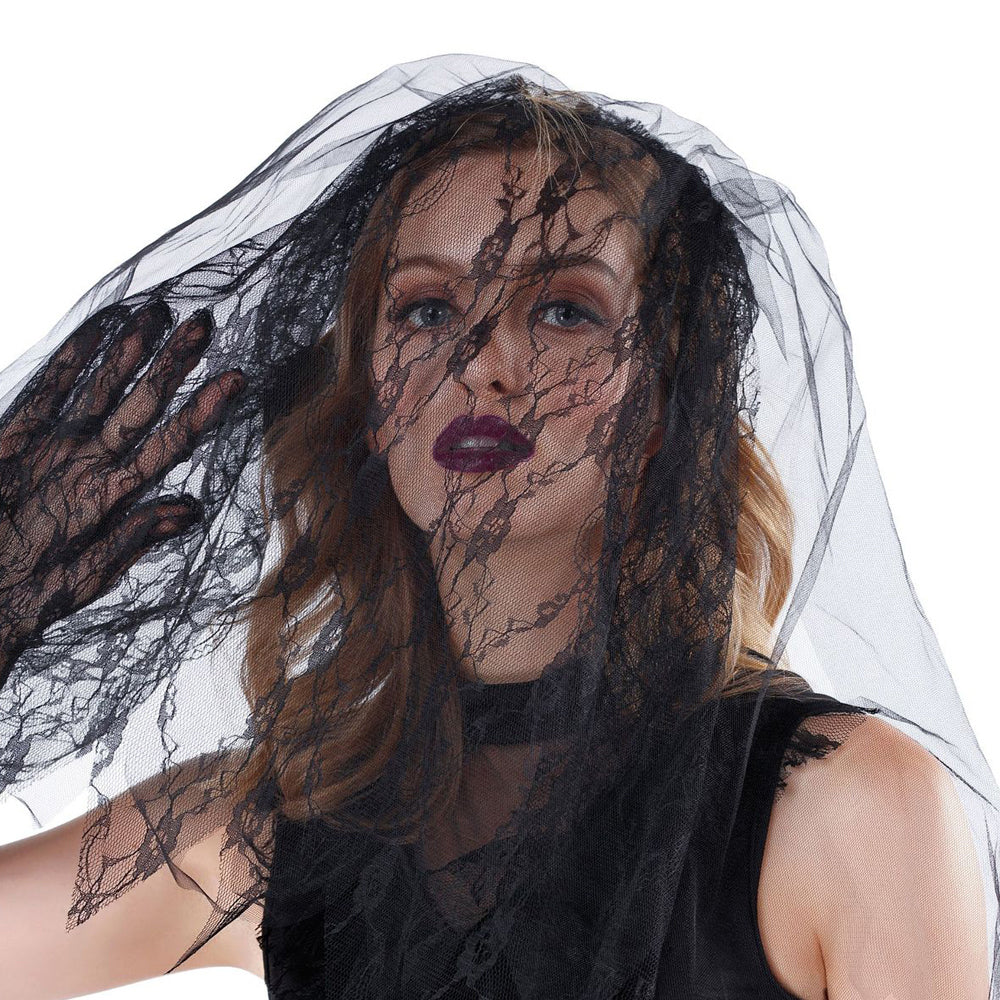 Ghost Bride Women Halloween Costume Bloody Mary Dress Lace Red Black