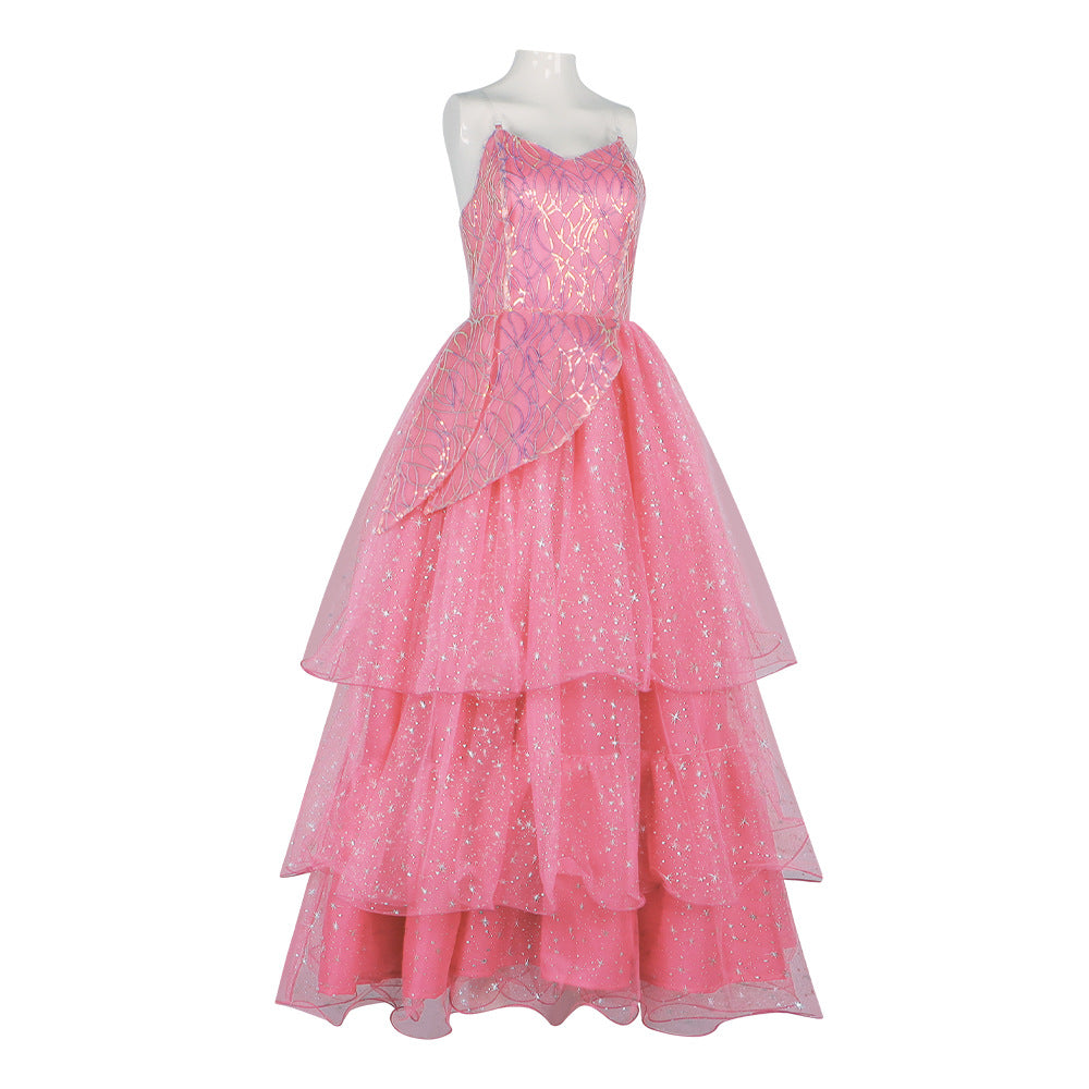 Adult Glinda Costume Deluxe Wicked Dress Cosplay Halloween