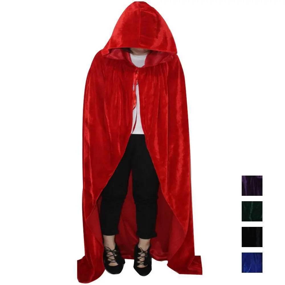 Adult Unisex Hooded Robe Long Cloak Cape Halloween Costume - Ecosfun