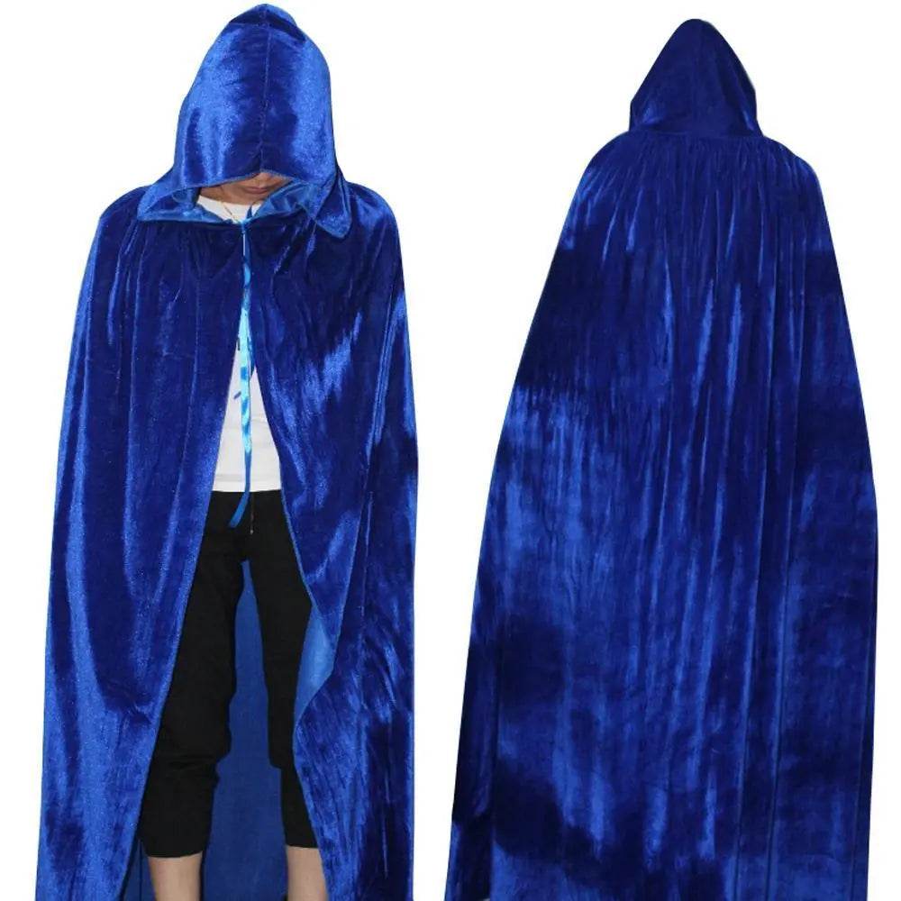 Adult Unisex Hooded Robe Long Cloak Cape Halloween Costume - Ecosfun