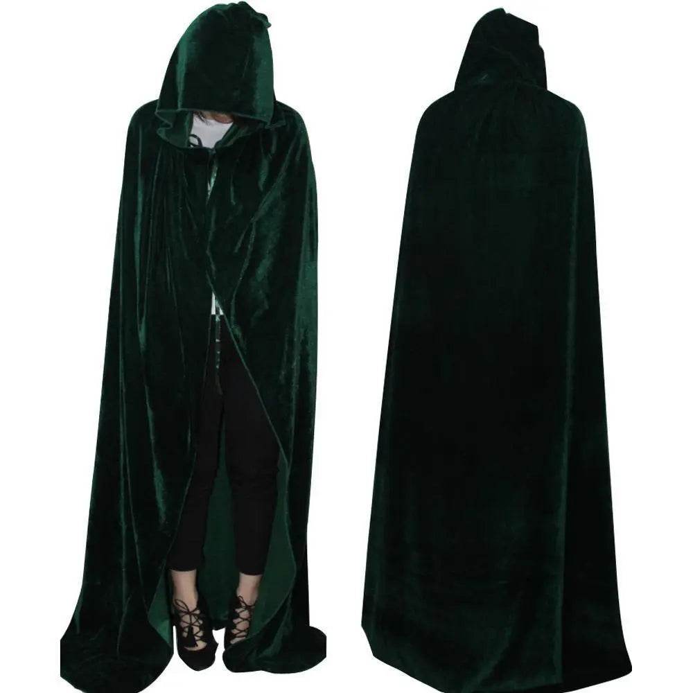 Adult Unisex Hooded Robe Long Cloak Cape Halloween Costume - Ecosfun
