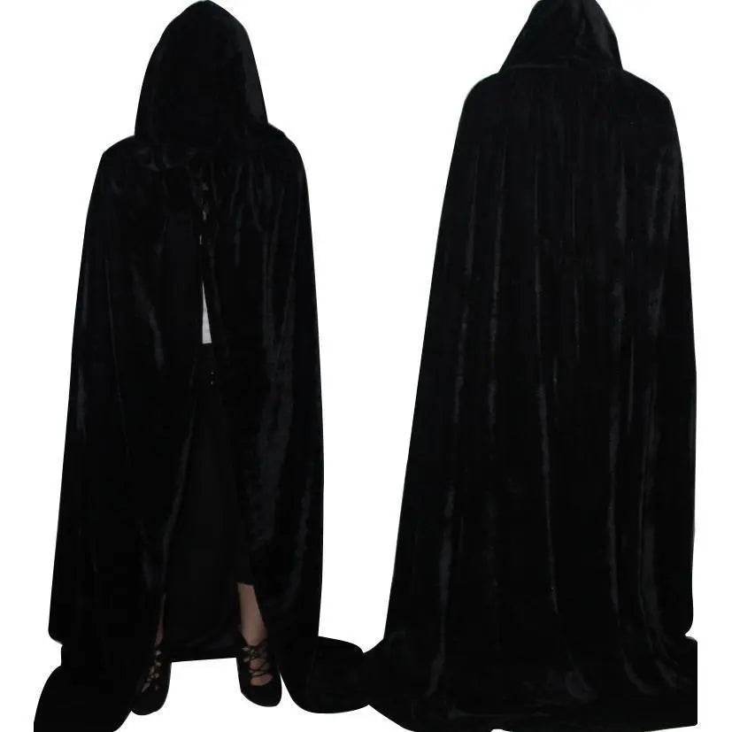 Adult Unisex Hooded Robe Long Cloak Cape Halloween Costume - Ecosfun