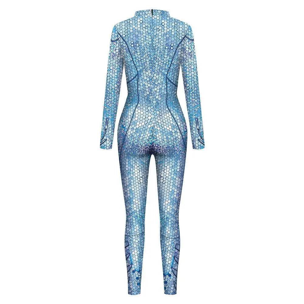 Atlanna Queen Aquaman Cosplay Costume Jumpsuit Halloween Sequined Catsuit Party Zentai - Ecosfun